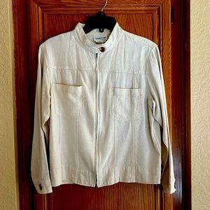 Flax colored lightweight linen jacket